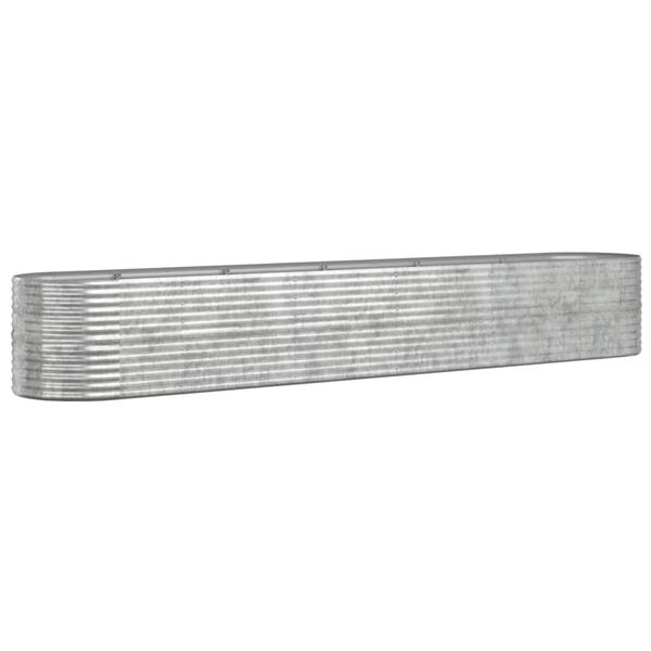 vidaXL Canteiro elevado jardim 440x80x68cm aço galvanizado prateado