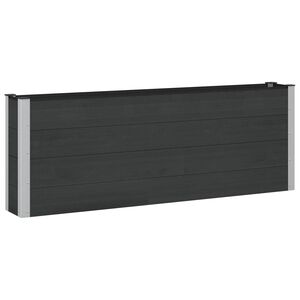 vidaXL Canteiro de jardim elevado Preto 200 x 30 x 72 cm