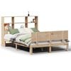 vidaXL Cama com estante sem colch&atilde;o 140x190 cm pinho maci&ccedil;o