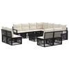 vidaXL Conjunto de Sof&aacute; de Jardim 12 pcs Preto vime PE