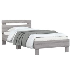 vidaXL Estrutura de Cama com Cabeceira Sonoma cinzento 80 x 200 cm
