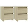 vidaXL Mesa de cabeceira 2 pcs 30x30x40 cm contrap. carvalho sonoma