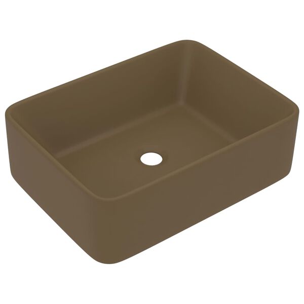 vidaXL Lavatório luxuoso 41x30x12 cm cerâmica creme mate
