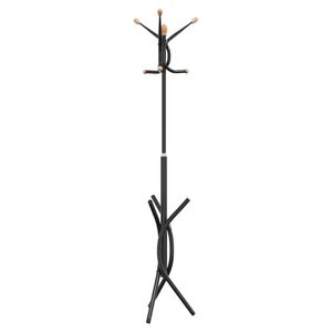 vidaXL Bengaleiro 176 cm ferro revestido a p&oacute; preto