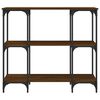 vidaXL Mesa consola 102x35x90cm derivados de madeira carvalho castanho