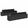 vidaXL 9 pcs conjunto de sof&aacute;s p/ jardim c/ almofad&otilde;es vime PE preto