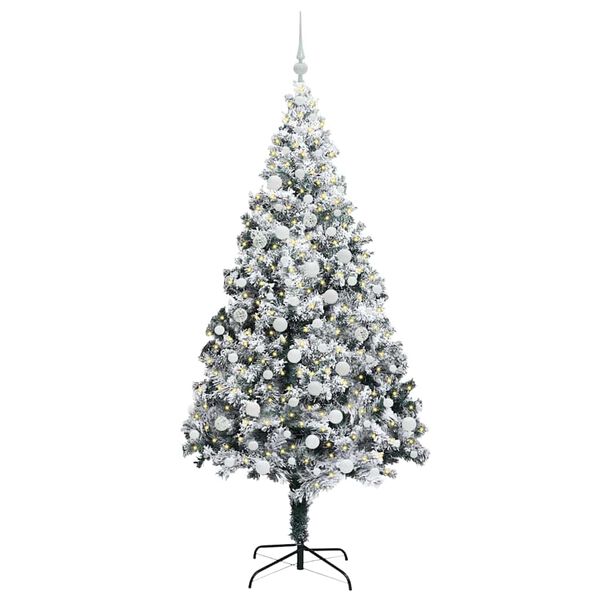 vidaXL &Aacute;rvore de Natal Artificial Branco 180 cm PVC, A&ccedil;o e Pl&aacute;stico