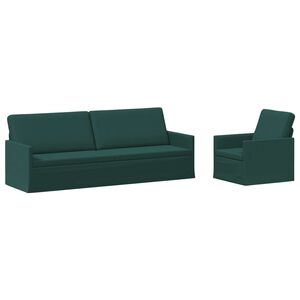 vidaXL Conjunto de Sof&aacute;s 2 pcs Verde-Escuro Tecido