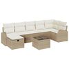 vidaXL Conjunto de Sof&aacute; de Jardim 8 unid. Bege vime PE