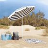 vidaXL Parasol de Praia Azul e Branco 206 x 206 x 212 cm