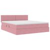 vidaXL Cama com arruma&ccedil;&atilde;o e LED com colch&atilde;o Rosa 180 x 200 cm Veludo