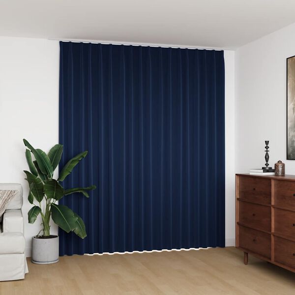 vidaXL Cortina blackout com ganchos 290x245 cm azul