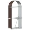 vidaXL Suporte de lenha 80x45x190 cm a&ccedil;o galvanizado castanho