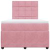 vidaXL Cama boxspring com colch&atilde;o 120x190 cm veludo rosa