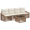 vidaXL Conjunto de Sof&aacute; de Jardim 5 unid. Bege vime PE