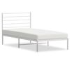 vidaXL Estrutura de cama com cabeceira 100x200 cm metal branco