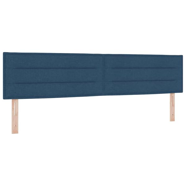vidaXL Cama com Estrado com colch&atilde;o Azul 200 x 200 cm tecido