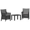 vidaXL Conjunto de lounge com almofada 3 pcs Antracite PP