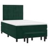 vidaXL Cama boxspring com colch&atilde;o 120x190 cm veludo verde-escuro
