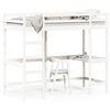 vidaXL Cama alta com secret&aacute;ria 90x190 cm pinho maci&ccedil;o branco