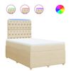 vidaXL Cama boxspring com colch&atilde;o 120x190 cm tecido cor creme