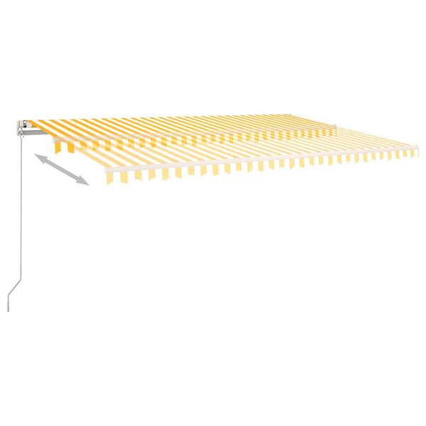 vidaXL Toldo retr&aacute;til manual 500x350 cm amarelo e branco