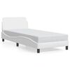 vidaXL Estrutura de cama Dover couro artificial 90x190cm branco