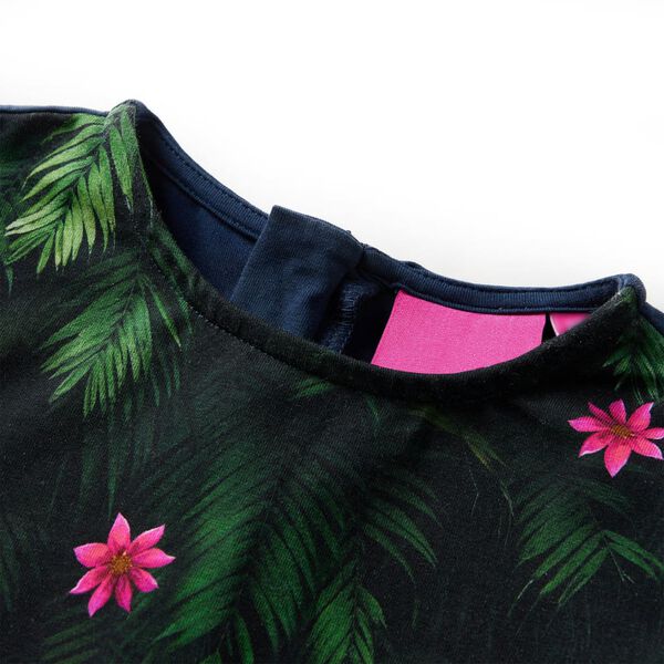 Vestido de manga comprida para criança azul-marinho 104