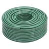 VidaXL Mangueira de jardim com conjunto de encaixe 0,5" 100m PVC verde