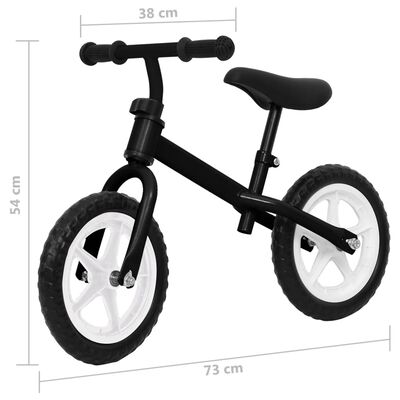 vidaXL Bicicleta de equilíbrio com rodas de 11" preto