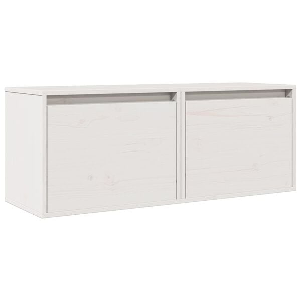 vidaXL Armários de parede 2 pcs 45x30x35 cm pinho maciço branco