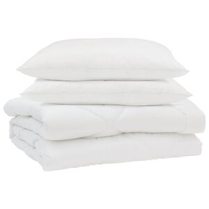 vidaXL Edredom de Ver&atilde;o Simples 3 pcs Branco Microfibra