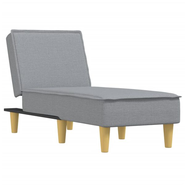 vidaXL Chaise longue tecido cinzento-claro