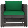 vidaXL 2 pcs conj. lounge jardim + almofad&otilde;es madeira impreg. cinzento