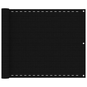 vidaXL Tela de varanda 75x300 cm PEAD preto