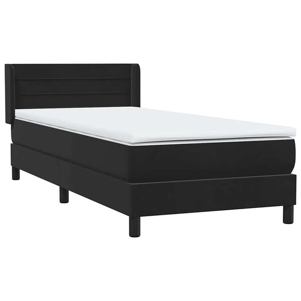 vidaXL Cama box spring com colch&atilde;o 90x210 cm veludo preto