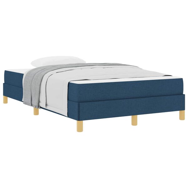 vidaXL Cama Box com colch&atilde;o Azul 120 x 200 cm tecido