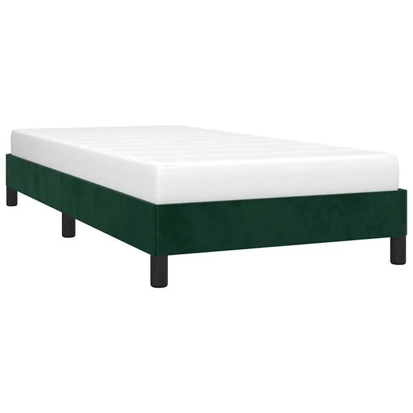 vidaXL Estrutura de cama sem colch&atilde;o 80x200 cm veludo verde-escuro