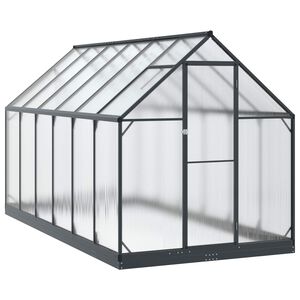 vidaXL Estufa de Jardim com porta Antracite 183,5 x 363,5 x 207 cm