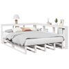 vidaXL Cama com estante sem colch&atilde;o 135x190 cm pinho maci&ccedil;o branco