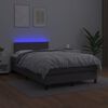 vidaXL Cama box spring c/ colch&atilde;o/LED 120x200cm couro artificial cinza
