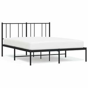 vidaXL Estrutura de cama com cabeceira 120x190 cm metal preto