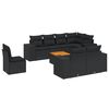 vidaXL 9 pcs conjunto de sof&aacute;s p/ jardim c/ almofad&otilde;es vime PE preto