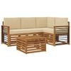 vidaXL Conjunto de Sof&aacute;s para Exterior 5 unid. Natural e Bege
