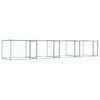 vidaXL Jaula para c&atilde;o com portas 8x2x1,5 m a&ccedil;o galvanizado cinzento