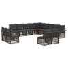vidaXL Conjunto de Sof&aacute; de Jardim 13 unid. 13 lugar Cinzento vime PE