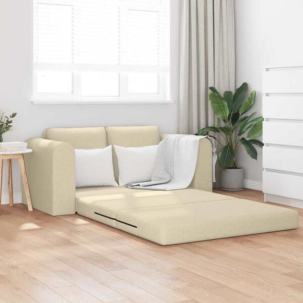 vidaXL Sof&aacute;-Cama 60cm Creme tecido