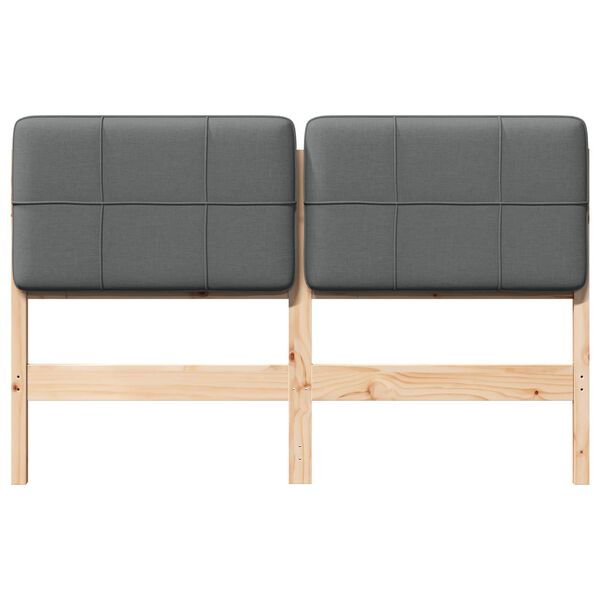 vidaXL Cabeceira estofada com cabeceira Marrom e Cinza Claro 140 cm