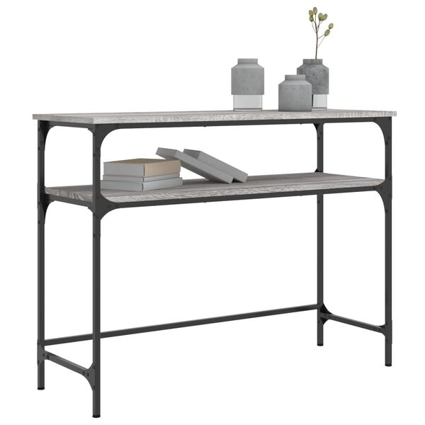 vidaXL Mesa consola 100x35,5x75cm derivados de madeira cinzento sonoma