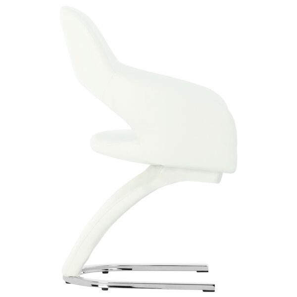 vidaXL Cadeiras de jantar 2 pcs couro artificial branco